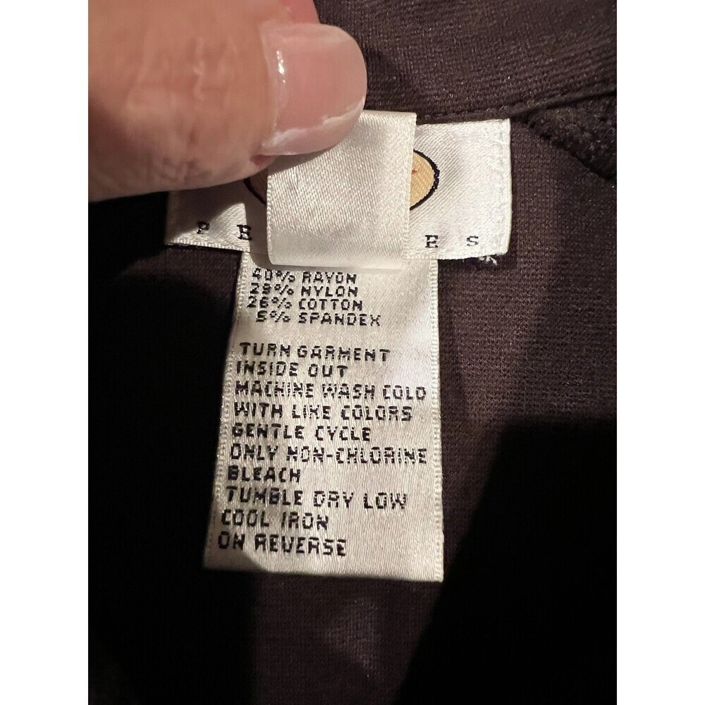 Talbots Pant Suit Brown Button Front Long Sleeve Jacket And Pants Size Medium - Picture 10 of 10